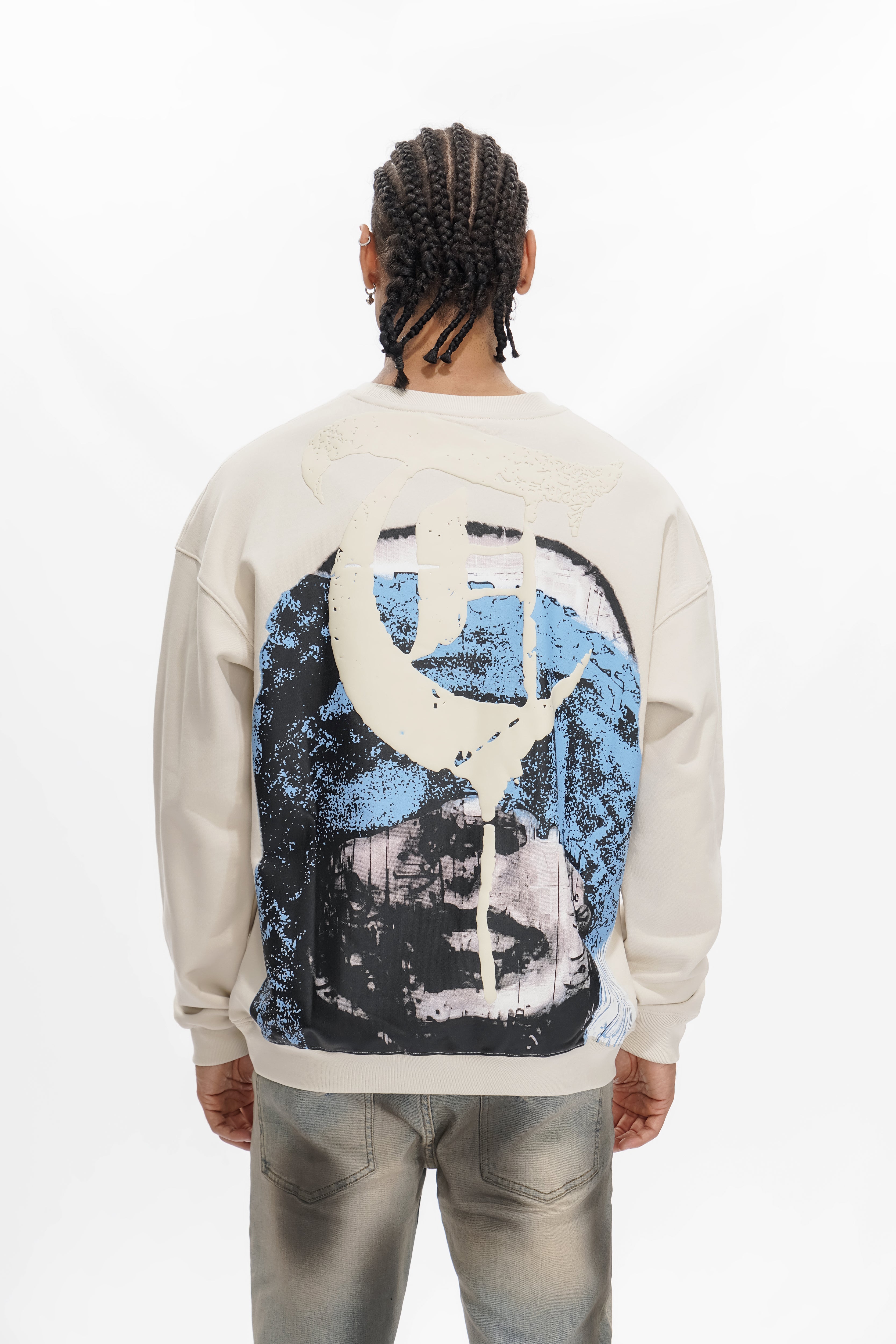 SIGHT OF THE SHORE Light Khaki Crewneck Sweater