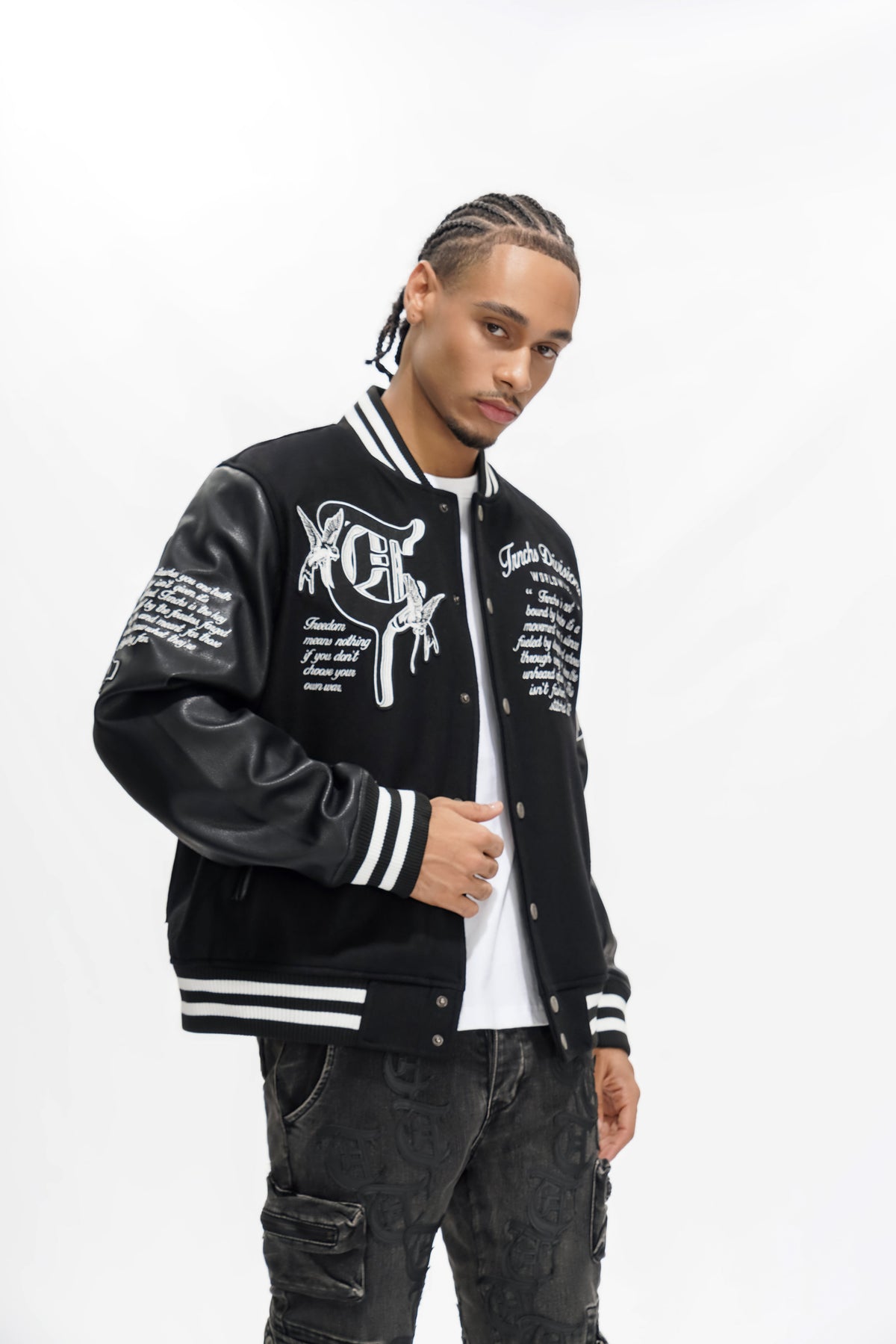 LEAD THE PACK Black Varsity Jacket