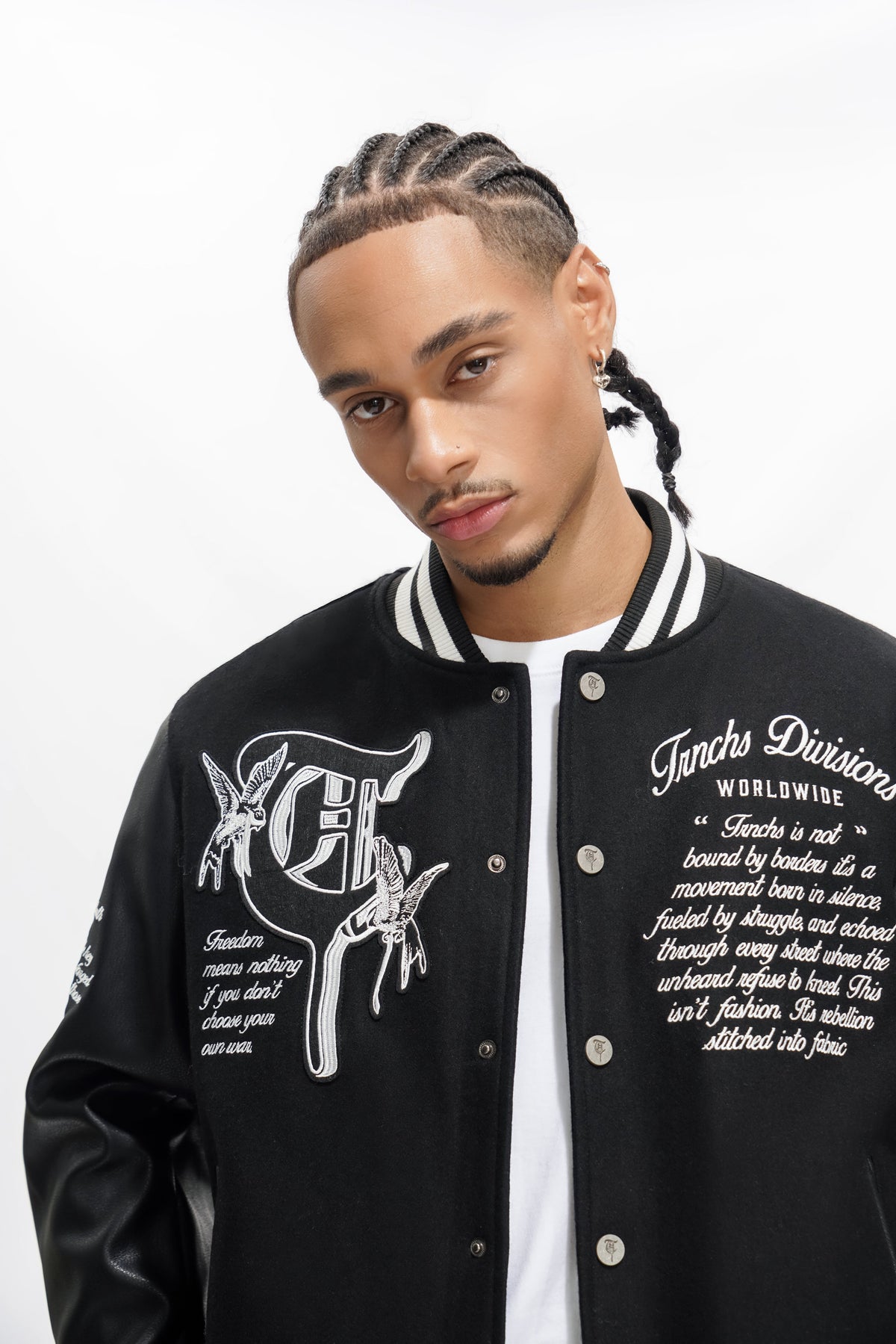 LEAD THE PACK Black Varsity Jacket