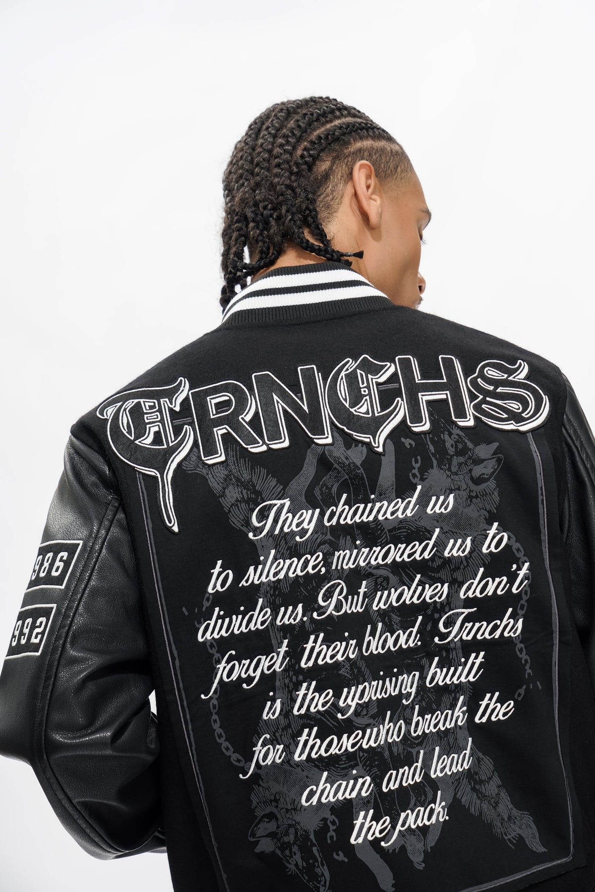LEAD THE PACK Black Varsity Jacket
