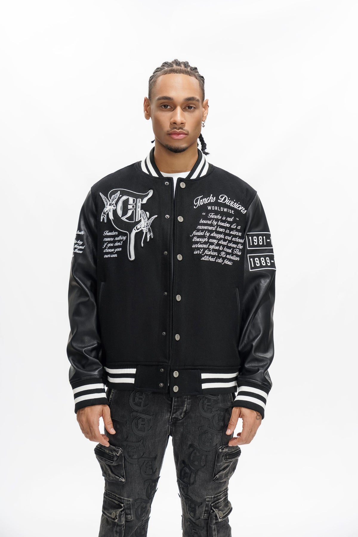 LEAD THE PACK Black Varsity Jacket