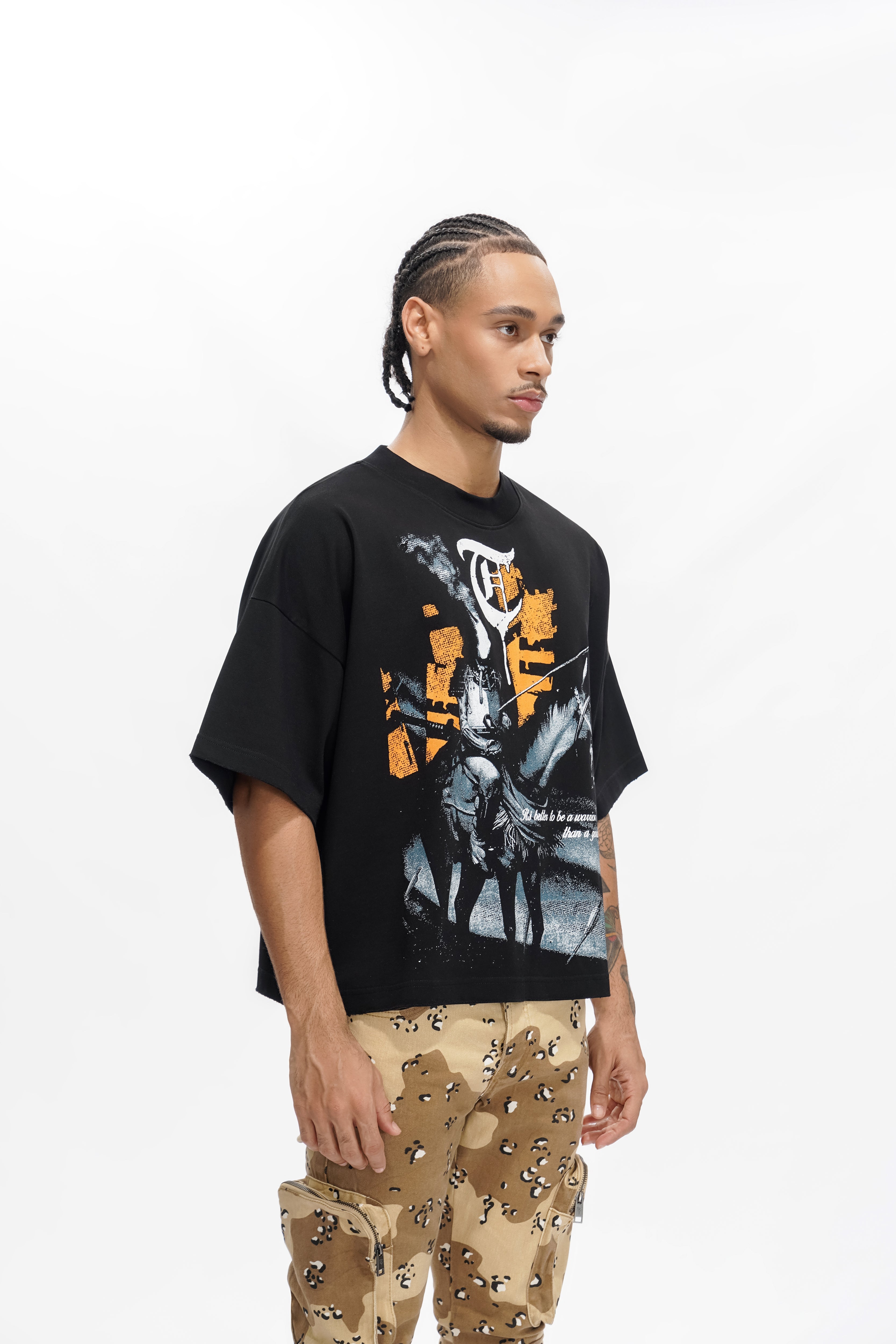 WARRIOR IN THE GARDEN Black Tee