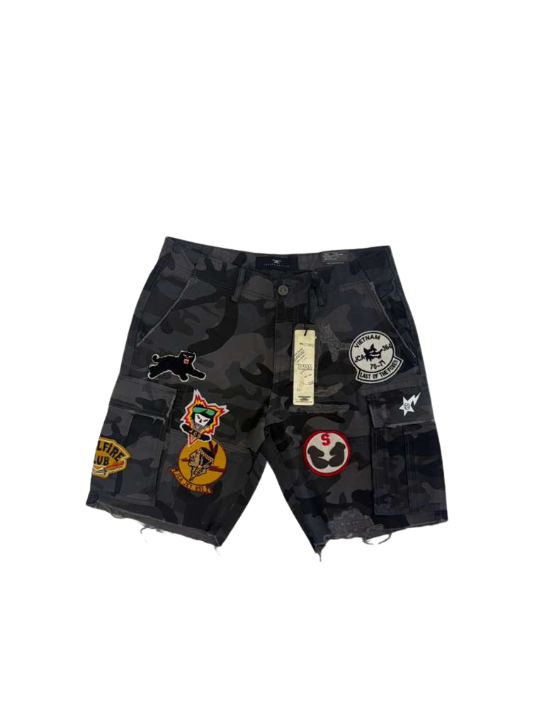 Jordan Craig Black Camo Patch Shorts
