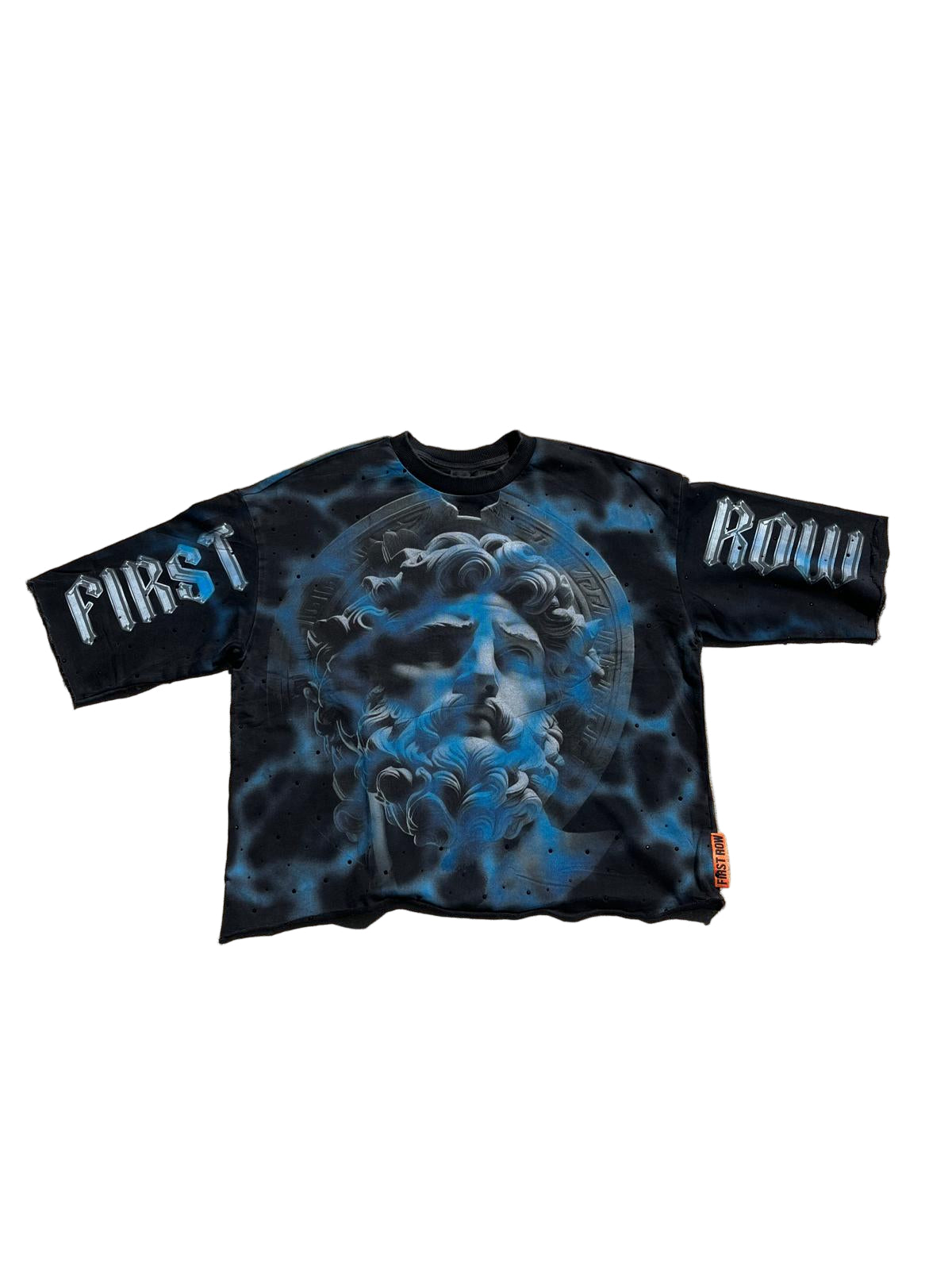 First Row "Blue Flame" Cropped Tee Black