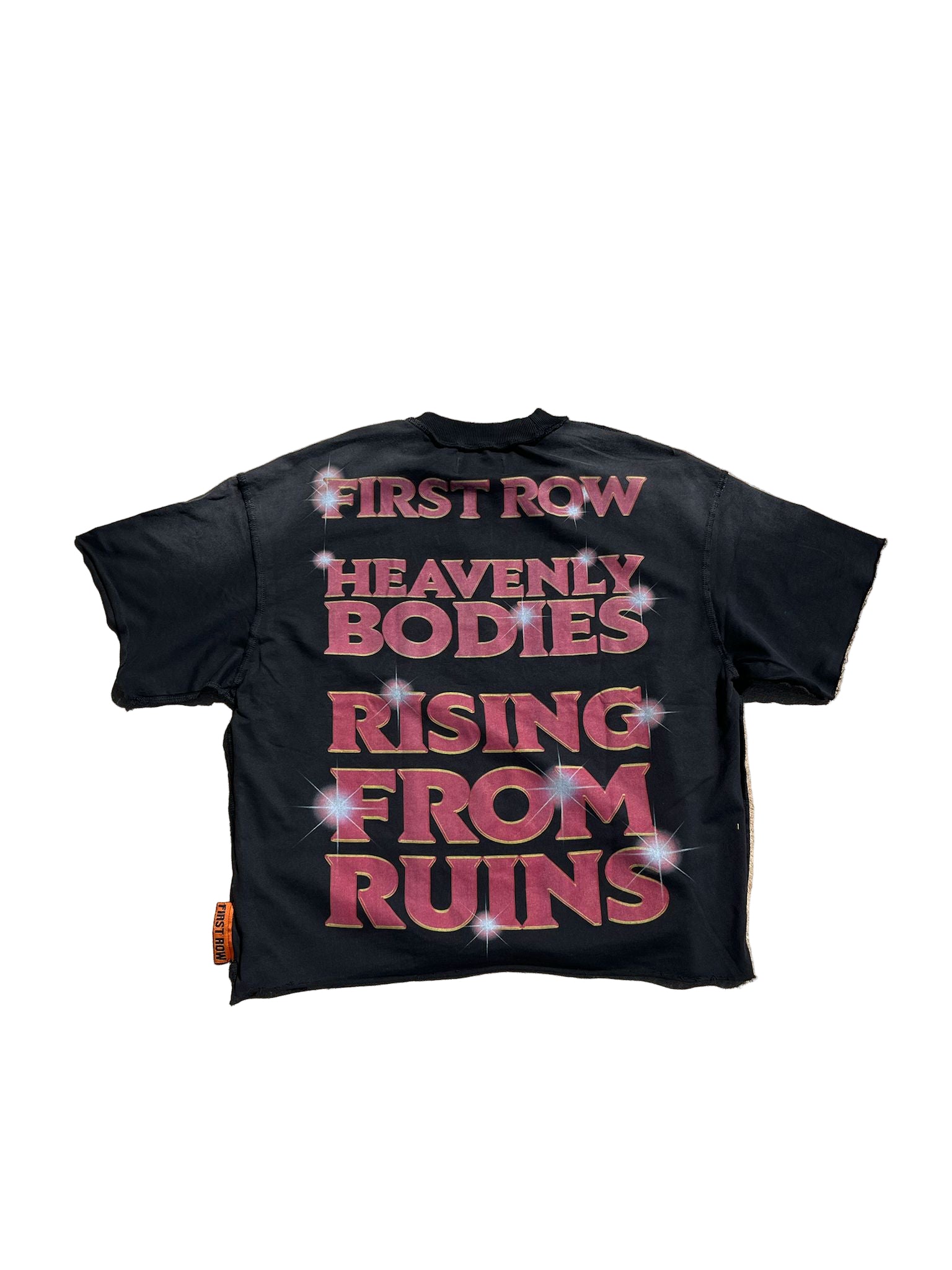 First Row "Greece" Cropped Tee Black