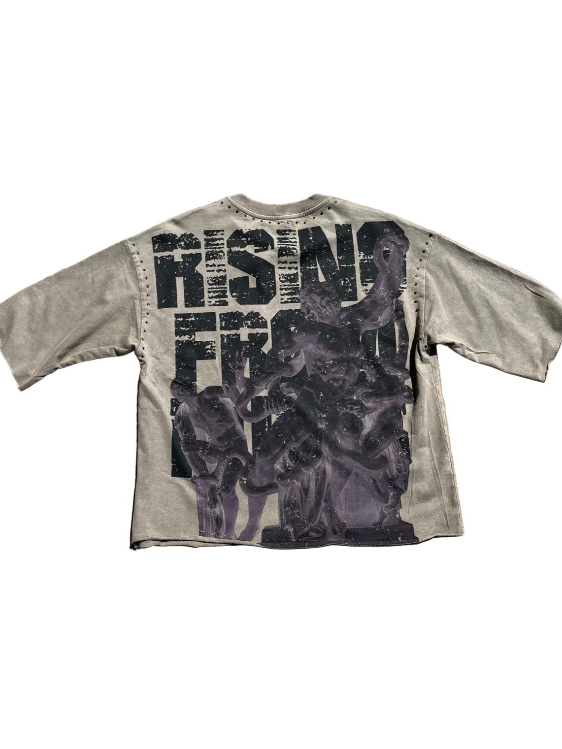 First Row "Chained" Cropped Tee Taupe