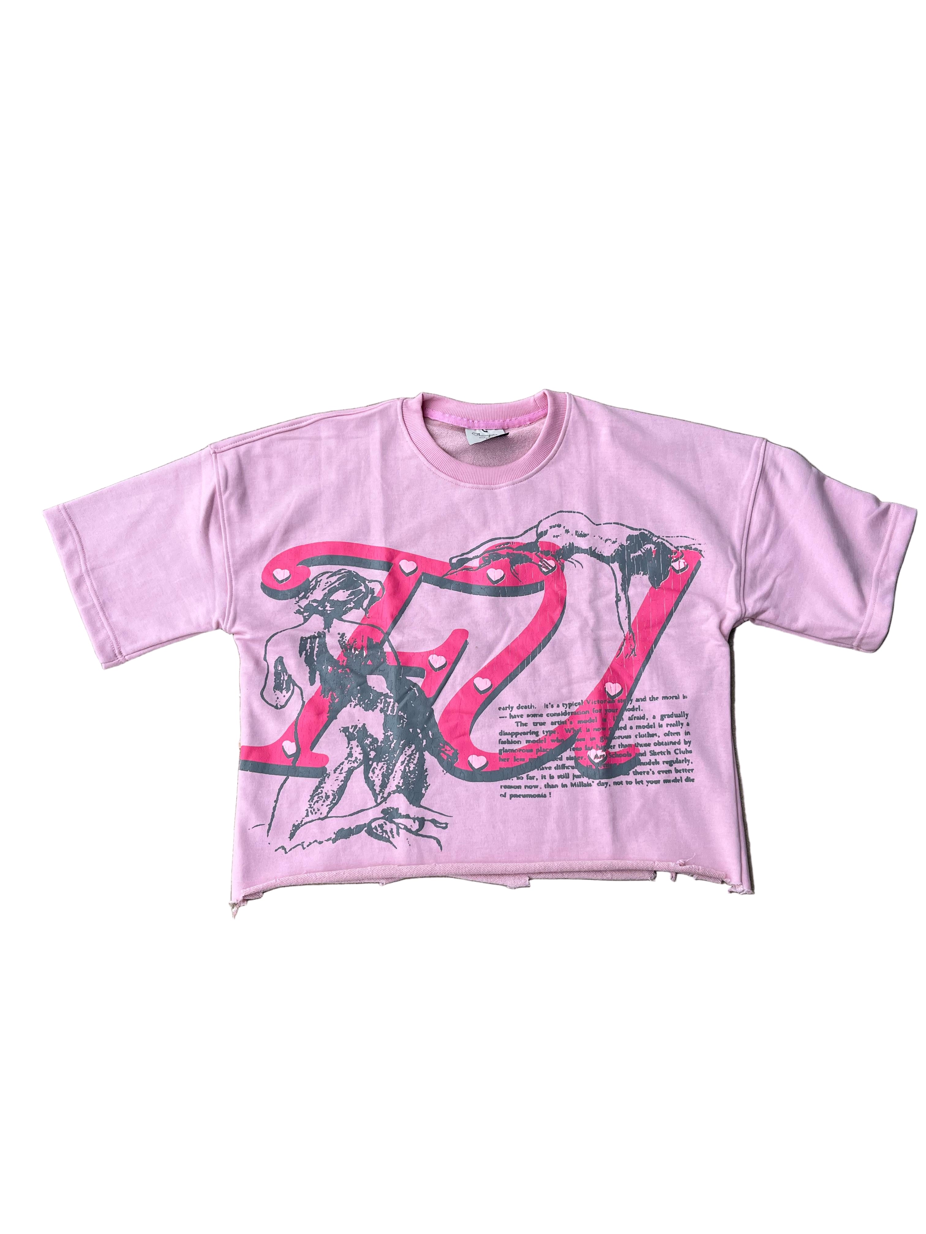 Thumpers Only "Victory" Cropped Tee Light Pink
