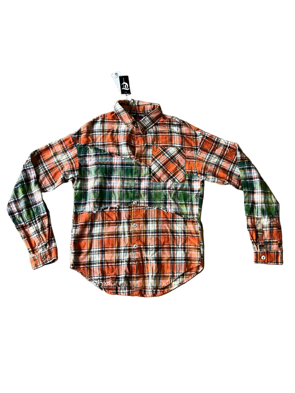 Trnchs "Rip & Repair Woven" Button Up Orange