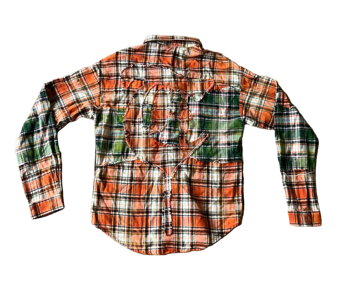 Trnchs "Rip & Repair Woven" Button Up Orange