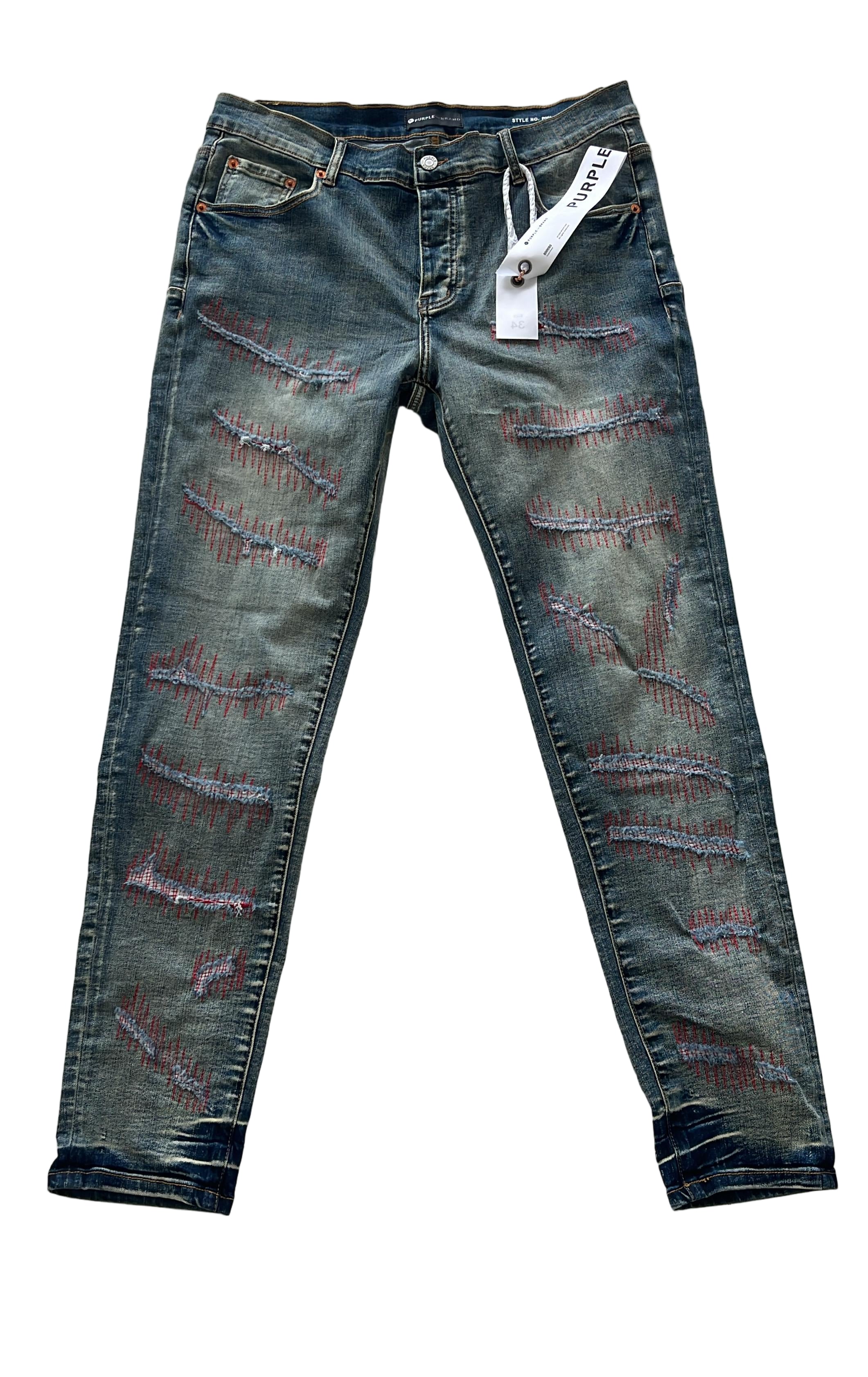 Purple Brand Jeans Vintage Wash Red ZigZag
