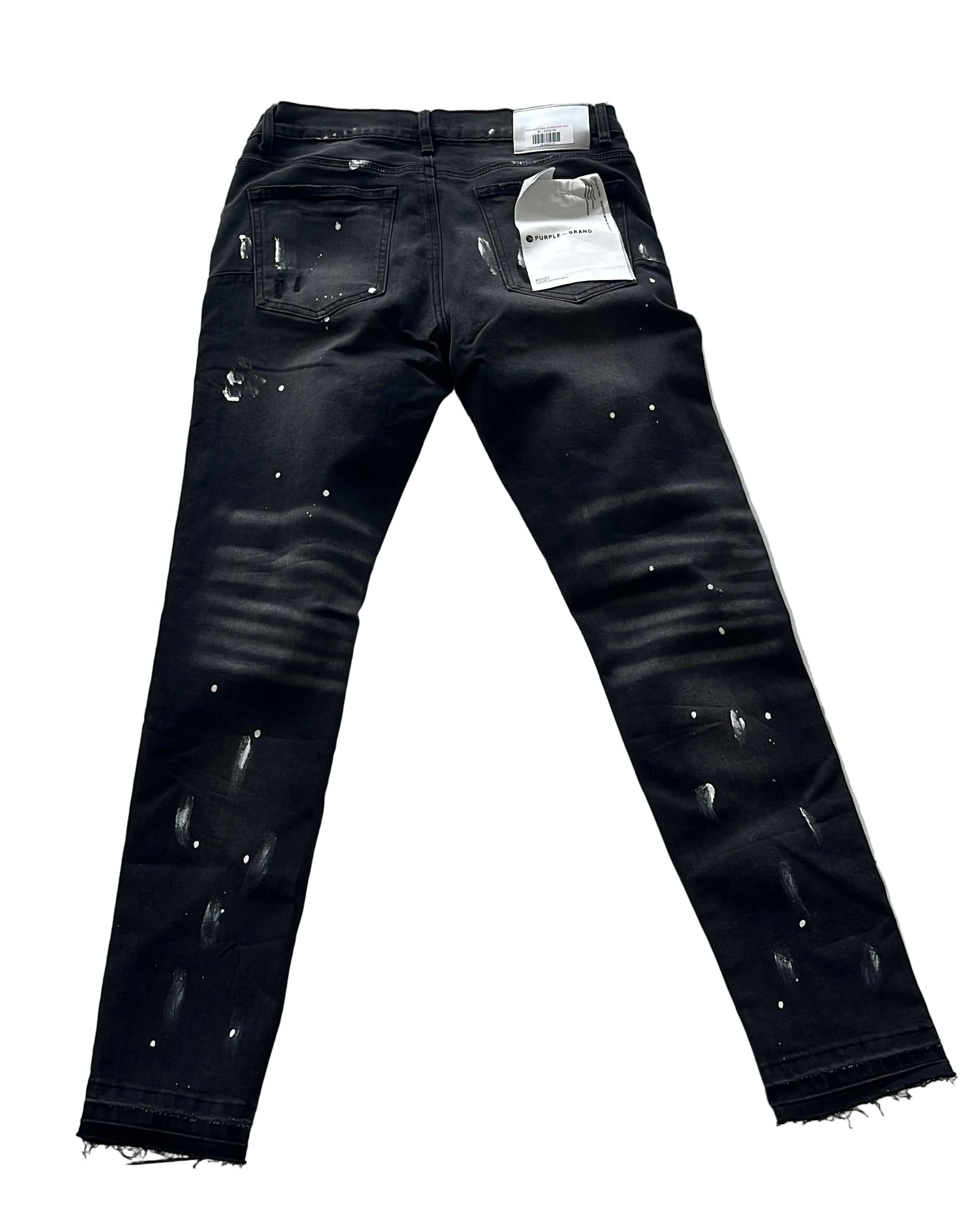 Purple Brand Jeans Jet Black Paint Rips