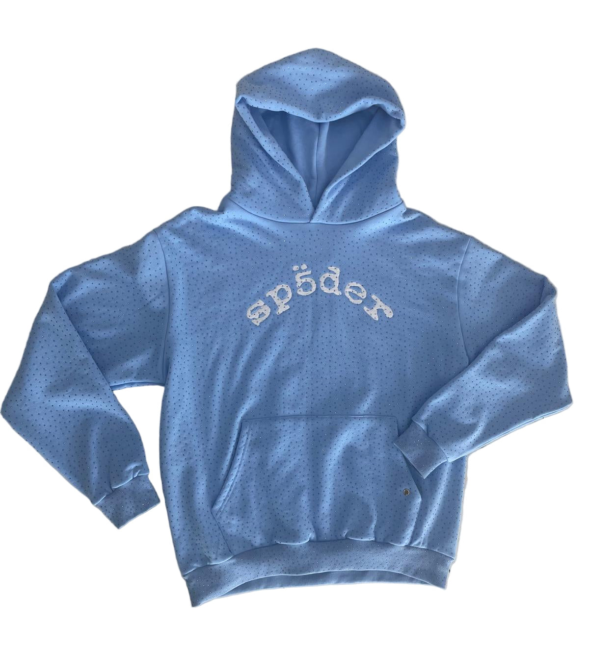 Spider Hoodie Baby Blue Rhinestones