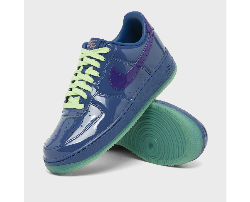 Nike Air Force 1 Low Mystic Navy sneaker, angled view