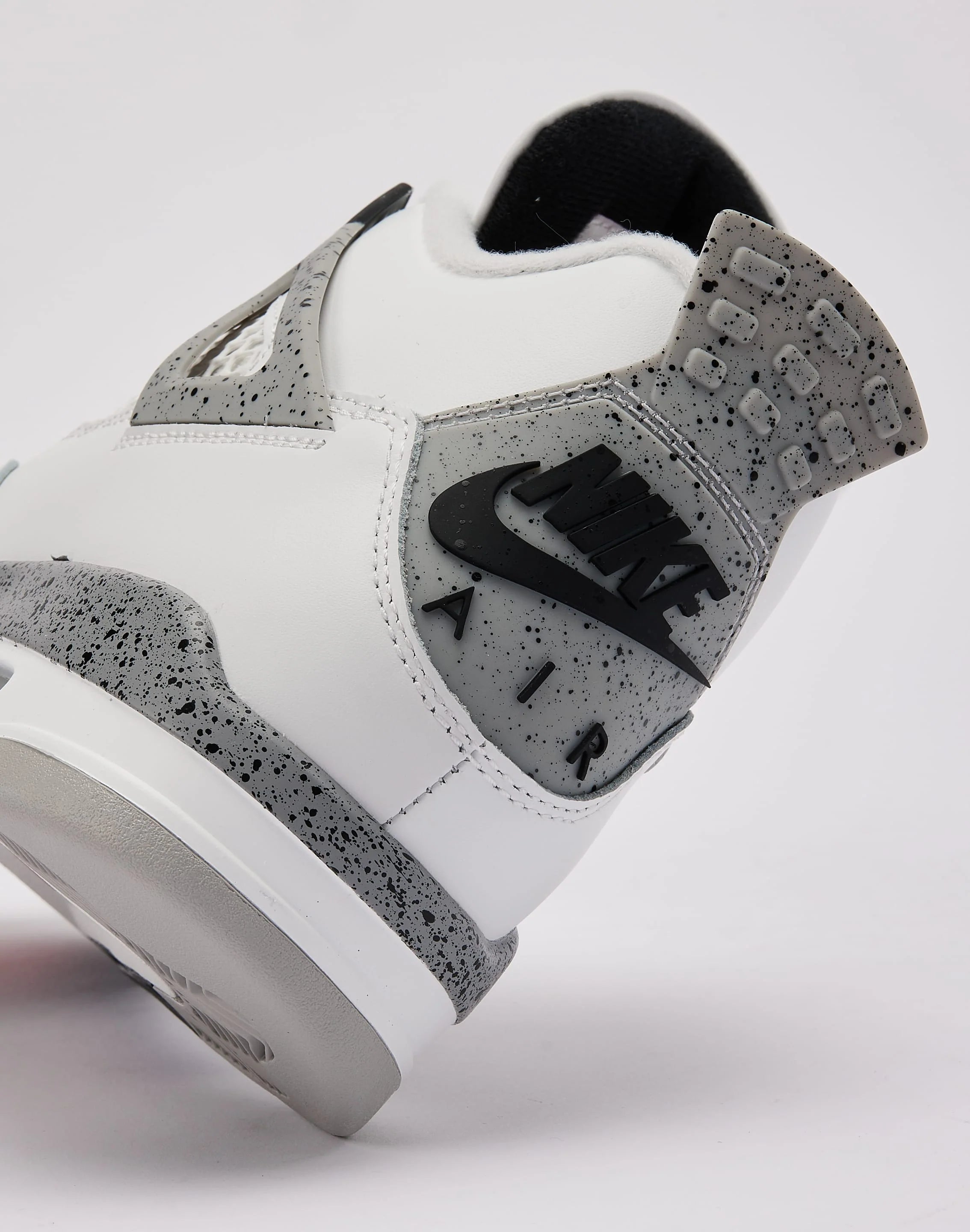 Air Jordan 4 Retro OG White Cement sneaker, heel view