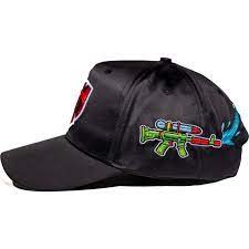 GTH Hydro Splash Hat – Black Satin Cap (Embroidered Logo + Side Splash Detail)