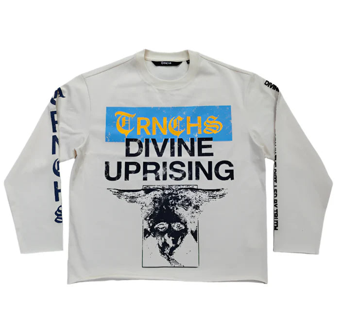 Trnchs "Divine Uprising" Long Sleeve Tee White