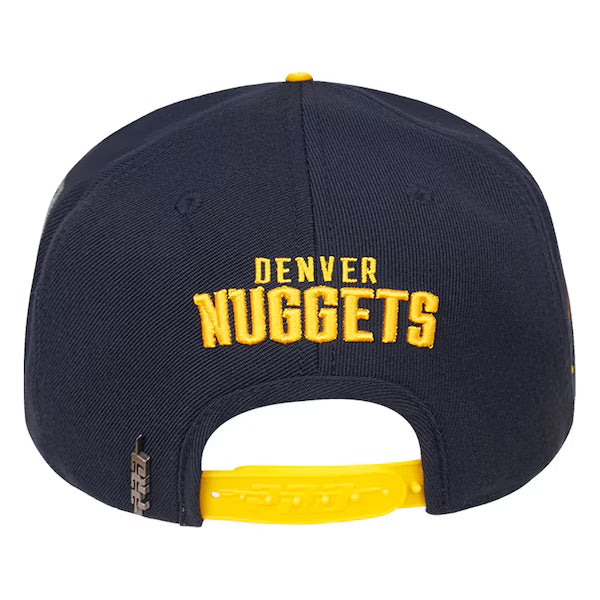 Denver Nuggets Old English Snapback Hat – Navy