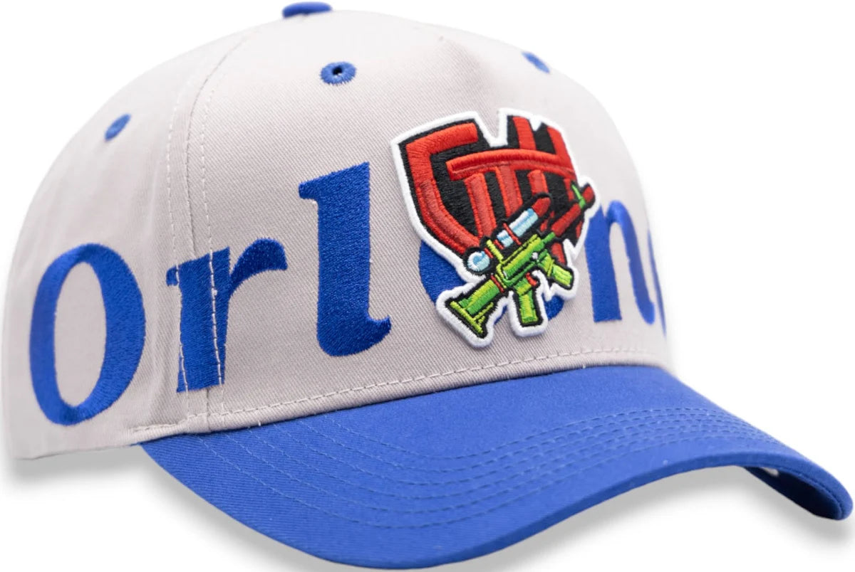 Glo Gang Water Gun Snapback Hat – Grey/Royal Blue