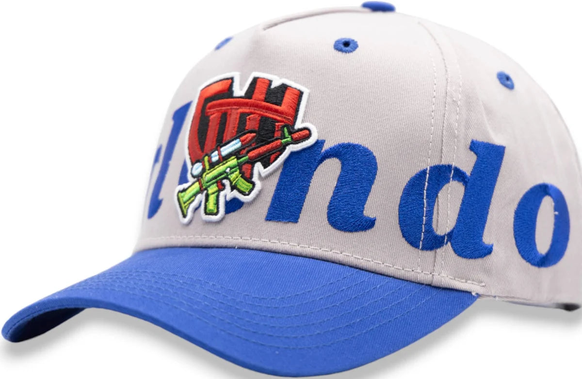 Glo Gang Water Gun Snapback Hat – Grey/Royal Blue