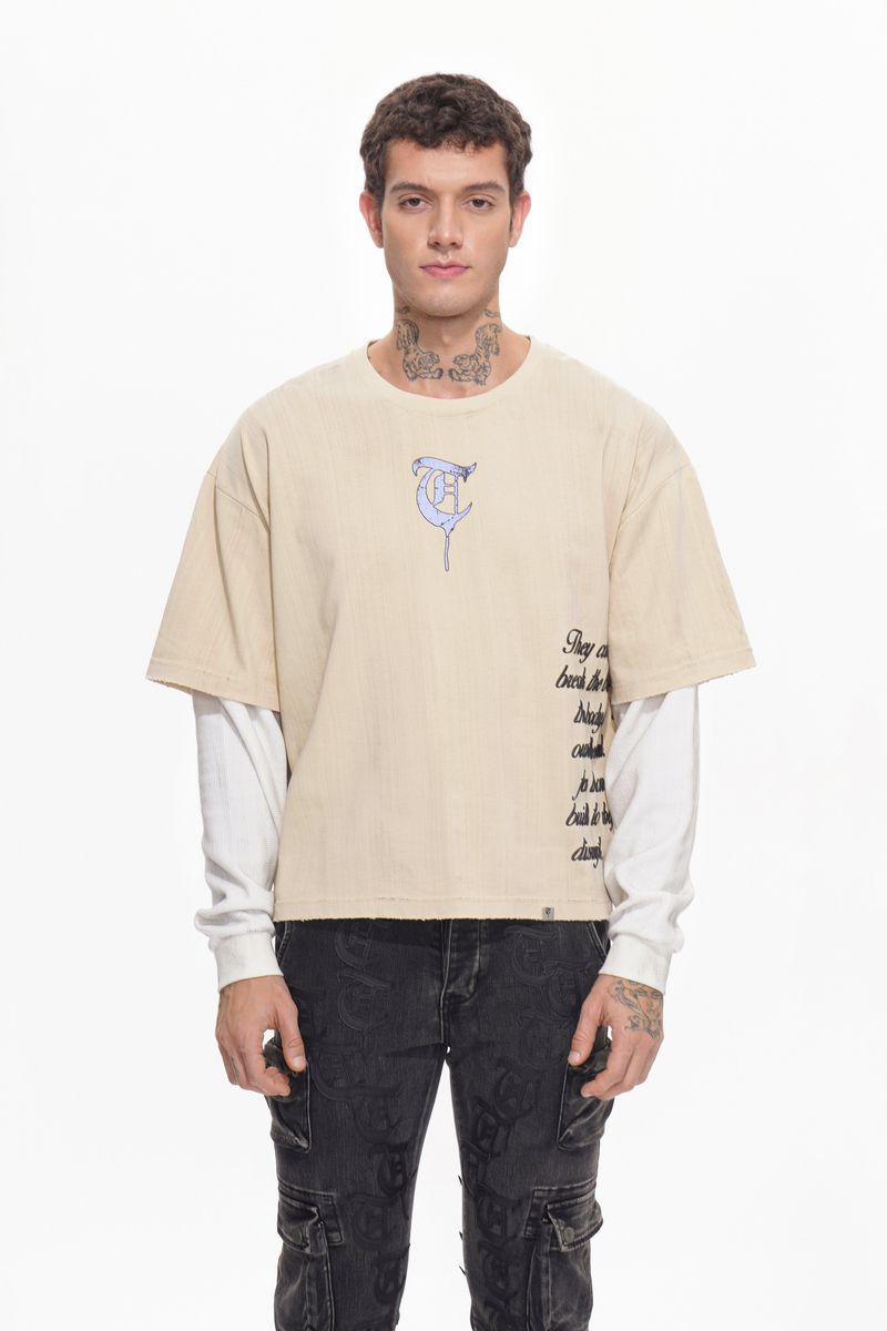 Trnchs "Born To Disrupt" Long Sleeve Khaki