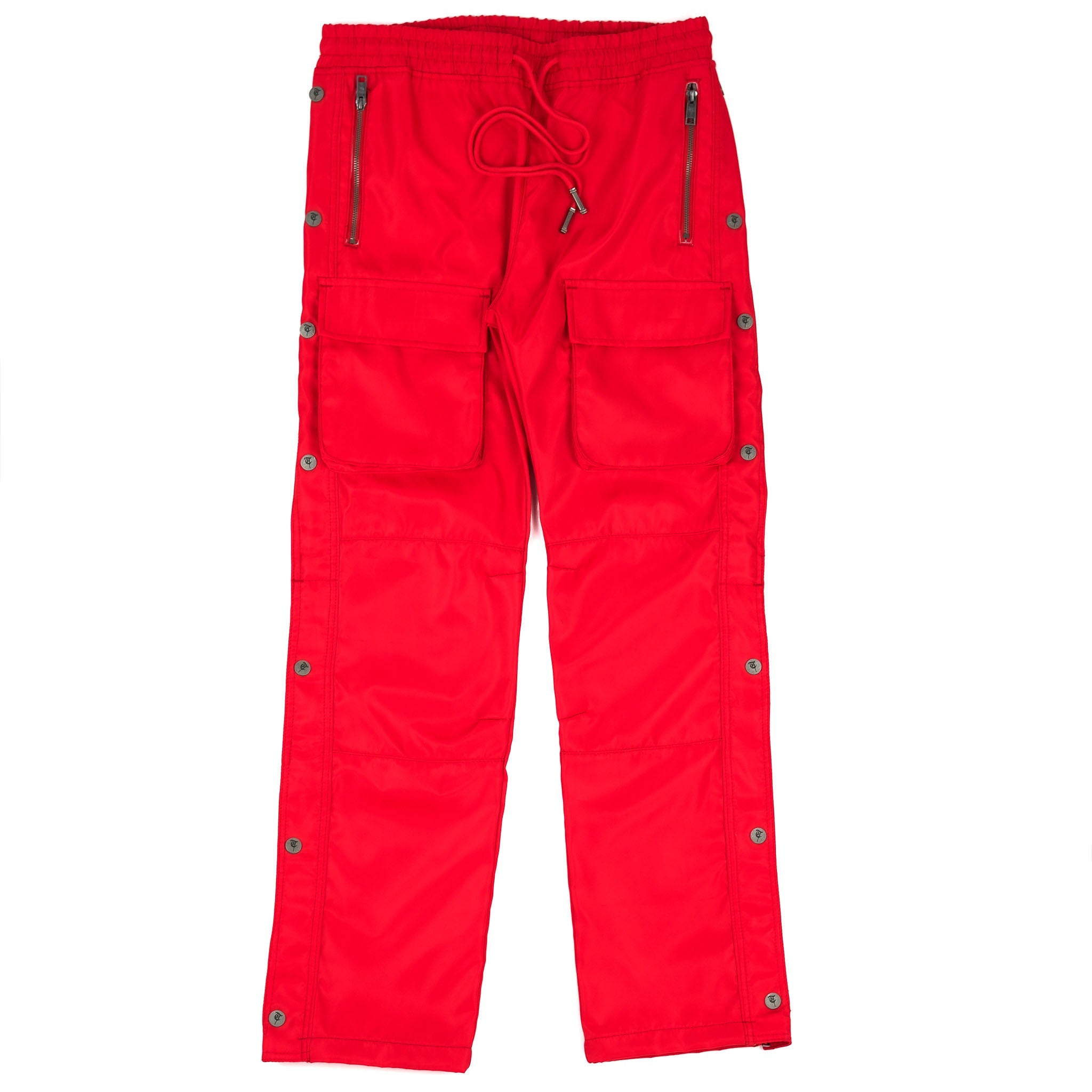 "AL-HUDAYDAH" Red Snap Front Cargo Pants